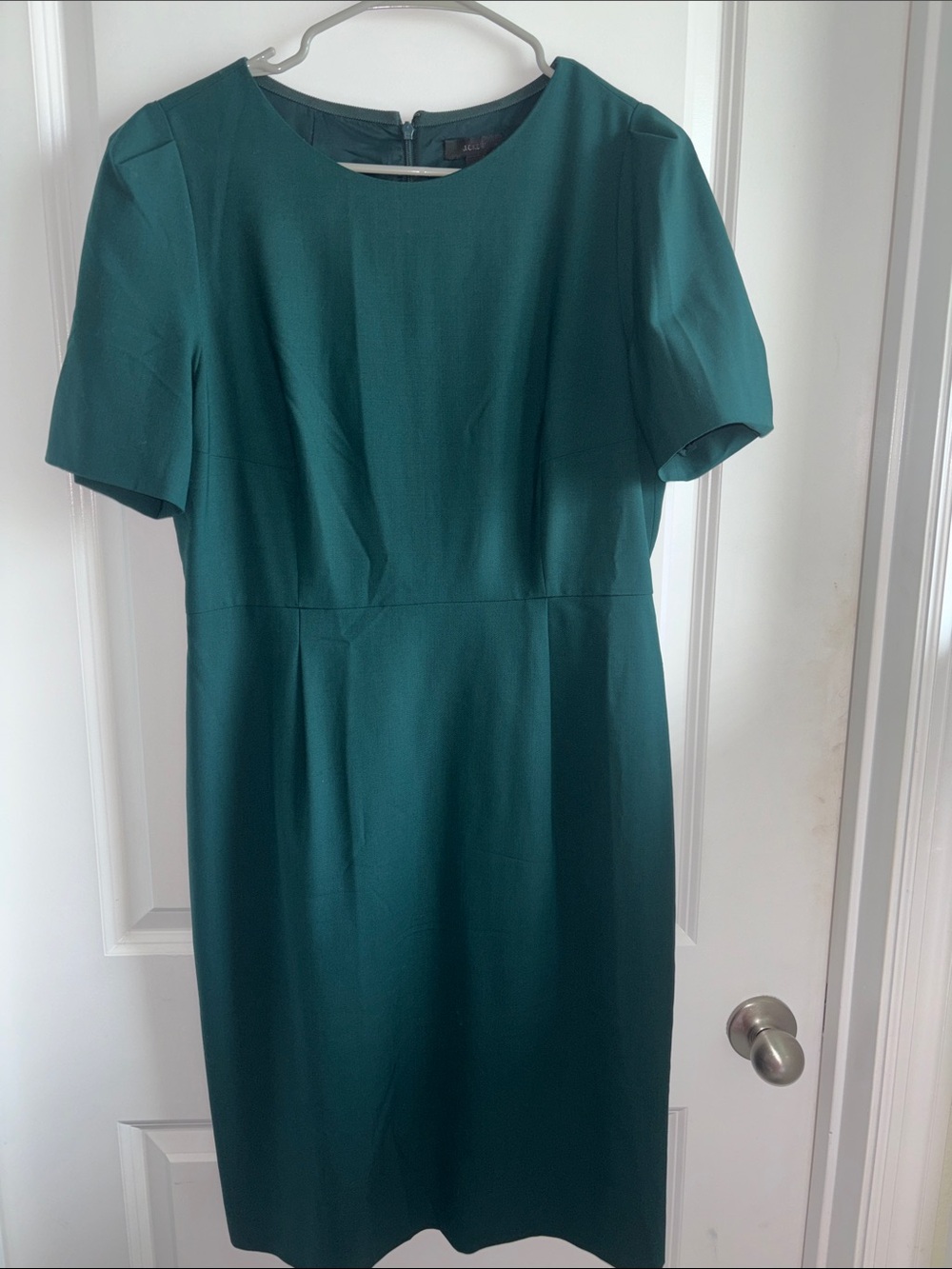 J. Crew Teal Short-Sleeve Sheath Dress